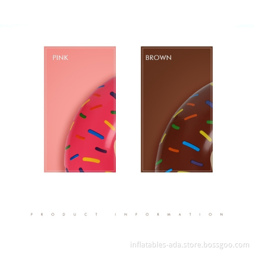 Pink and Brown donuts thickened with environmentally friendly PVC material adult children inflatable water swimming rings